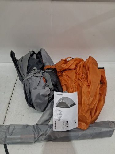 AMAZONBASICS 4-PERSON TENT, 4-SEASON - 9FT X 7FT X 48" HIGH - ORANGE/GREY - (MODEL: B01881TG20/B077Y8DLSN) image 4