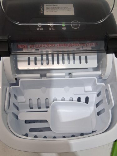 EUHOMY Countertop Ice Maker Machine with Handle, Basket and Scoop - MAKES 26LB/Day - BLACK (MODEL: im-06d/IM001-Bbl-CAEH) image 4