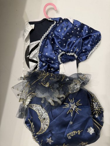 2PC GIRLS PALAMON MIDNIGHT WITCH COSTUME - LARGE 10/12 - BLUE/SILVER/GOLD (STYLE: 40971) image 3