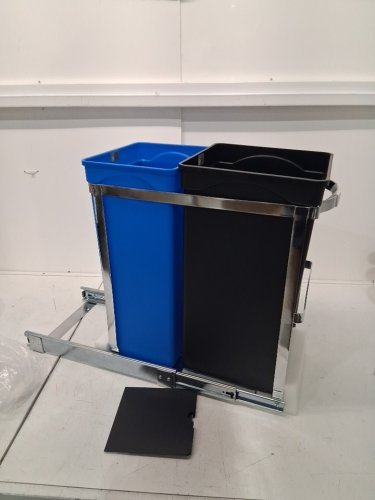 Simplehuman Under Counter Kitchen Pull-Out Recycler - 35l - blue/black (model: cw1016) image 3