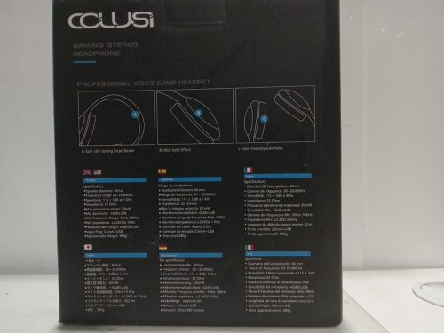 COLUSI Gaming Stereo Headphones with hidden-type mic - RBG light - wired - black (Model: CLS-600) image 4