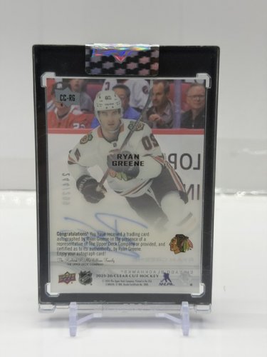 2025-26 UPPER DECK SIGNED RYAN GREENE ROOKIE CARD CLEAR CUT CARD LIMITED EDITION #244/299 (CC-RG) image 2