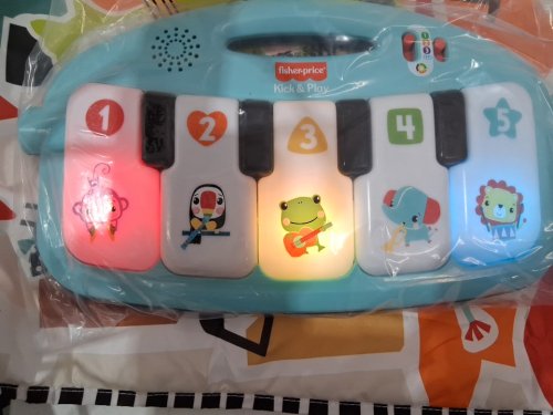 FISHER-PRICE 4-IN-1 BABY MUSICAL GLOW AND GROW KICK & PLAY PIANO GYM PLAYMAT WITH 2 RATTLE MARACAS FOR NEWBORNS - AGES 0+ MONTHS (MODEL: HWD95) image 4