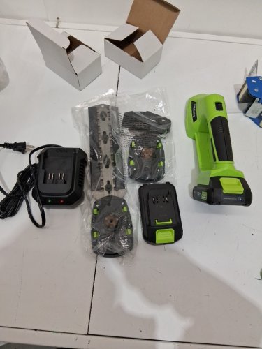 7PC STEELITE Cordless Hedge Trimmer with 2.0Ah Battery and Charger - 21V - green/black (model: AZDG620-1) image 3