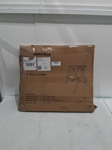 DAWNYIELD 2-Step Ladder Folding Step Stool - MAX 330LBS - WHITE/BLACK image 2