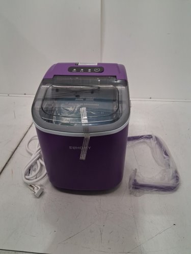 EUHOMY Countertop Ice Maker Machine with Handle, Basket and Scoop - MAKES 26LBS Per Day - purple (MODEL: IM-06e) image 3