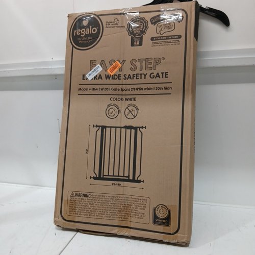 REGALO EASY STEP EXTRA WIDE METAL SAFETY GATE - 30" X 29"- 49" - WHITE - (MODEL: 1164EWDS) image 2