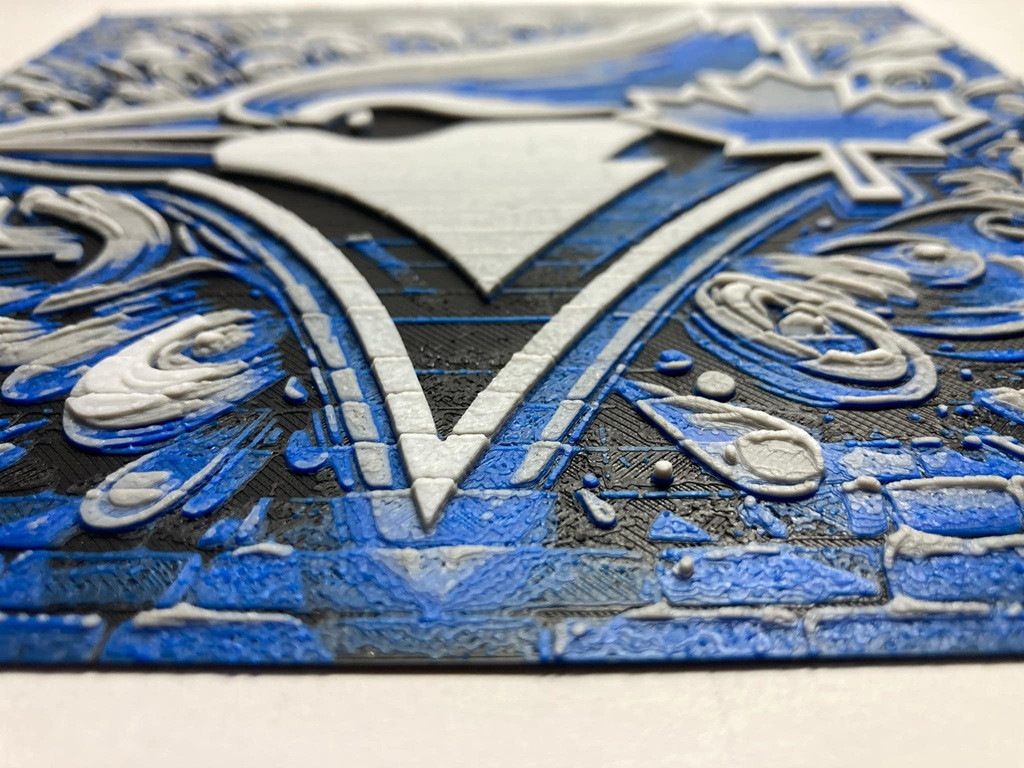 8"x8" 3D Printed - Toronto Blue Jays- Textured Photo image 2