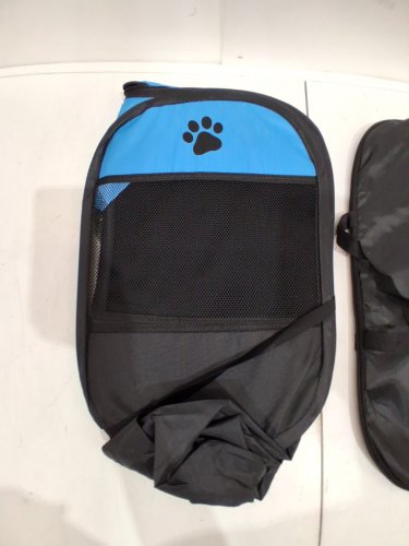 ZuHucpts Portable Foldable Pet Playpen Tent WITH COLLAPSIBLE Travel Bowl - MEDIUM - 28" X 28" X 18" - BLACK/BLUE image 4
