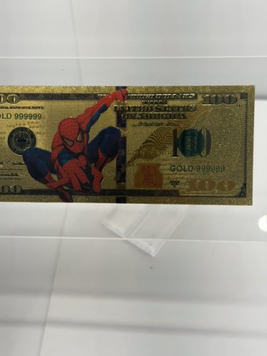 SPIDERMAN GOLD NOTE 10000 IN ARCYLIC DISPLAY STAND image 3