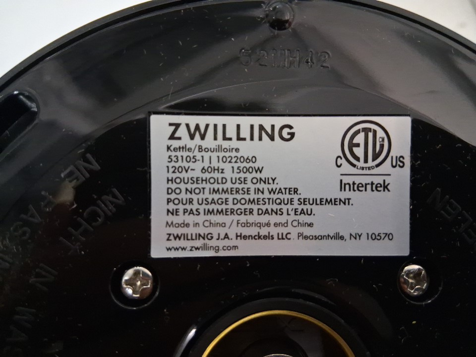 ZWILLING ENFINIGY ELECTRIC KETTLE - 1L - BLACK (MODEL: 53105-1) image 7