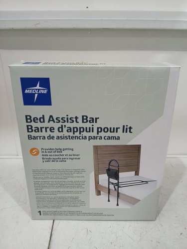 Medline Height Adjustable Bed Assist Bar With Storage Bag - BLACK (MODEL: ba6800) image 2
