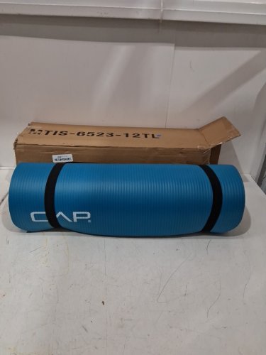 CAP Barbell High Density Exercise Yoga Mat with Strap - 1/2" x 24"x 68" - teal (model: mtis-6523-12tl) image 2