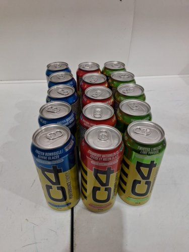 15PK C4 Zero Sugar Energy Drink Variety Pack - frozen bombsicle/strawberry watermelon ice/ twisted limeade image 3