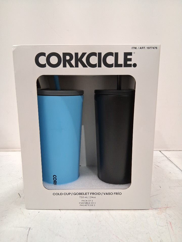2pc corkcicle cold cup tumblers - 24oz - Black/blue (model: 1977476) image 2