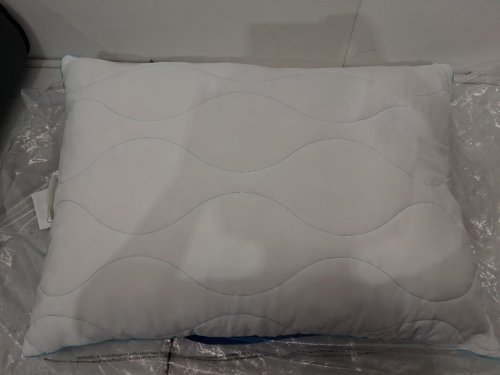below zero cooling pillow with memory foam and fiber - queen - white/blue (model: 2893207) image 3
