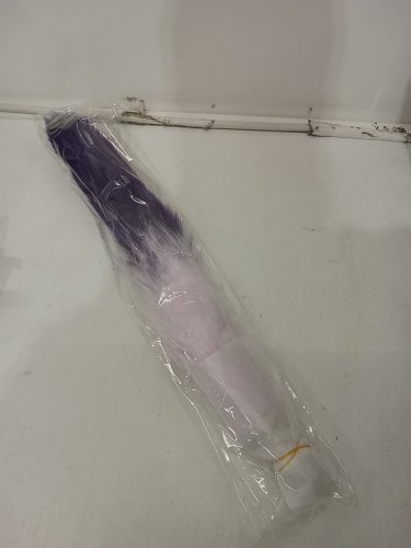 Stainless Steel Anal Plug with Tail - 16" - Purple image 2