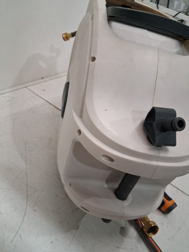 Blütezeit Retractable Garden Hose Reel - auto retract - 180 degree swivel - 1/2'' x 100ft - grey/orange/bkack image 4