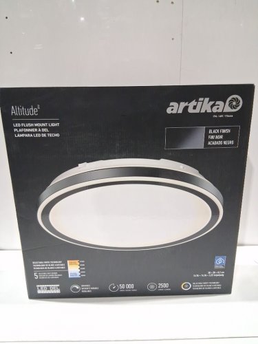 artika altitude dimmable ceiling light Modern Flush Mount - 15" - black (model:1754444) image 2