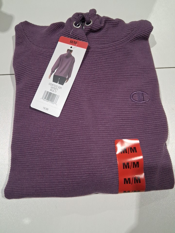 WOMEN'S CHAMPION TEXTURED TUNIC HOODIE - MEDIUM - PURPLE - (STYLE: 1870371) image 2