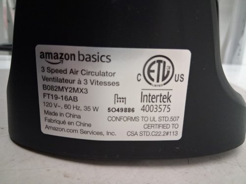 AMAZONBASICS AIR CIRCULATING FLOOR FAN - 3-SPEEDS - TILTING HEAD 90° - 7" - BLACK (MODEL : B082MY2MX3) image 4