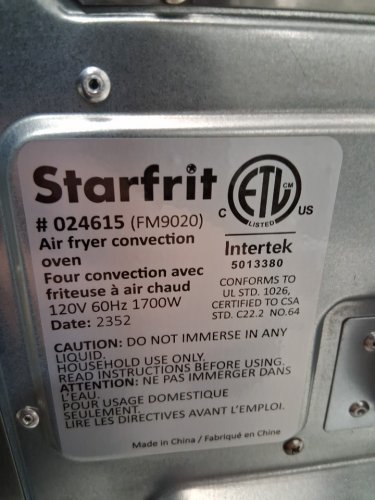 STARFRIT 10-IN-1 DIGITAL AIR FRYER OVEN - 23L CAPACITY - BRUSHED STAINLESS (MODEL:024615/FM9020) image 7
