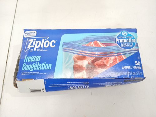 ~50PK ZIPLOC EASY FILLING FREEZER BAGS - LARGE (MODEL: 1789709) image 2
