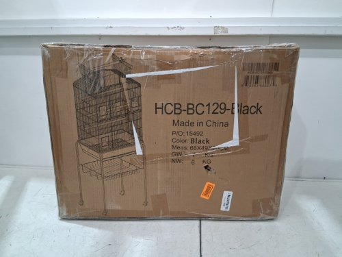 hbc bird cage with wheels - 64" - black (model: hcb-bc129-black) image 4