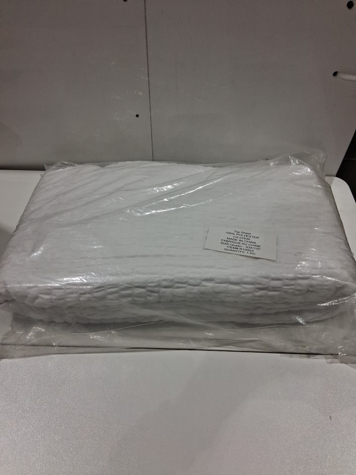 Cumulus Decorative LIGHTWEIGHT Top Sheet - QUEEN/ 93" x 110" - Bubble/RIPPLE Pattern WHITE - (MODEL: R10003) image 2