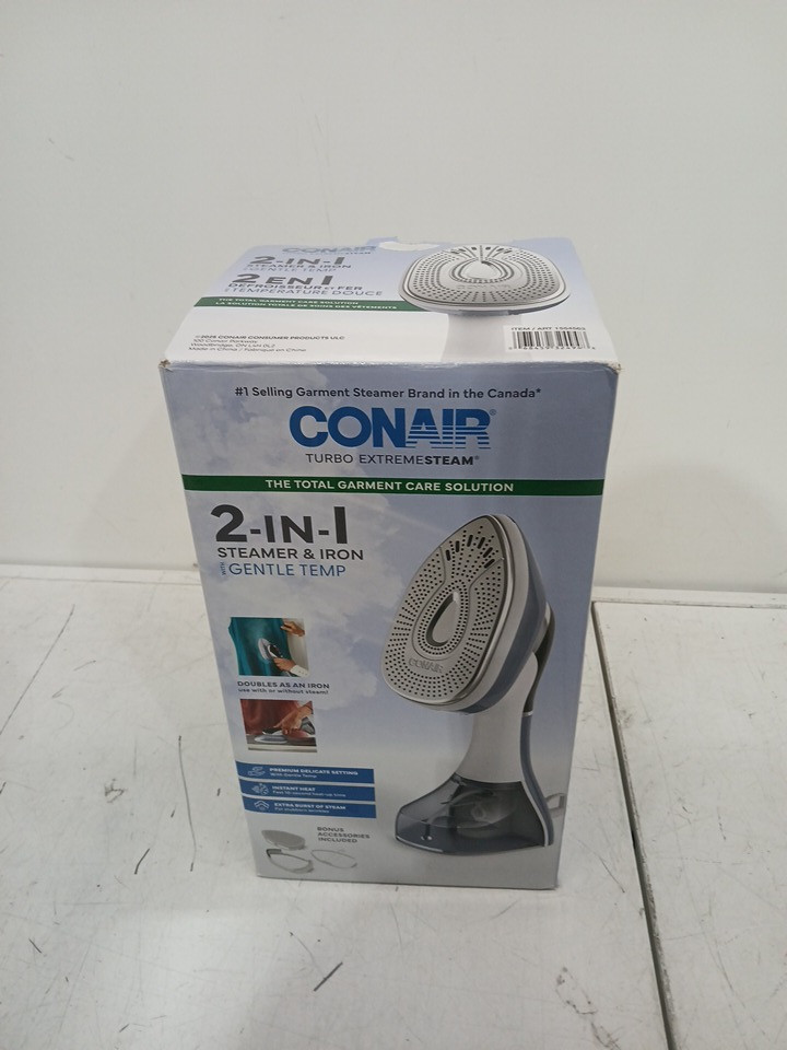 CONAIR 2-in-1 extreme steam steamer & iron - blue/white (model: gs408ctxc / 1554563) image 2