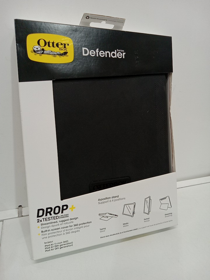 Otterbox defender series case with 4-position stand for ipad air 4th & 5th generation - 11" (M2 & M3) - black (Model: 77-95222) image 2