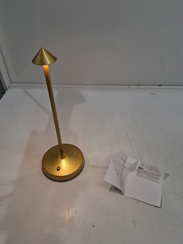 cordless rechargeable usb-c led touch control dimmable table lamp - 6000mah - gold image 2