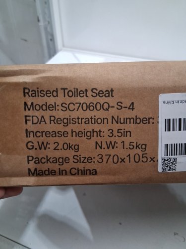 RAISED TOILET SEAT - 3.5" - 300LB CAPACITY - WHITE (MODEL: SC7060Q-S-4) image 4