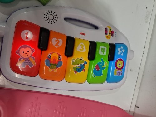 FISHER-PRICE DELUXE KICK & PLAY PIANO GYM PLAY MAT WITH LIGHTS & MUSIC - PINK (MODEL: FVY58-9963) image 4