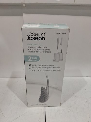 2pk JOSEPH JOSEPH FLEX LITE SILICONE Toilet Brush with Slimline Holder Set - WHITE (MODEL: 1796144) image 2