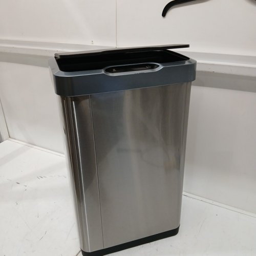 EKO stainless steel Mirage-T Touchless Rectangular Motion Sensor Trash Can - 50l - silver/black (model: EK9278TBMT-50L) image 3