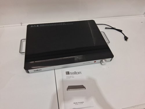 Salton Hotray XL Warming Tray with Tempered Glass - 400W 21" x 16" - Black - (Model: 2123123 / WT2148) image 3