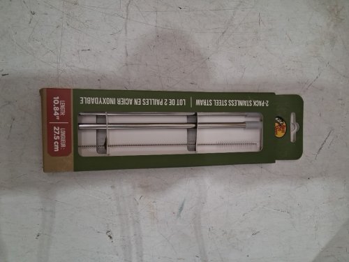 3pc bps stainless steel Straws with silicone tip and cleaning Brush - 10" -  silver (model: 2p-sss-10.84/3792095) image 2