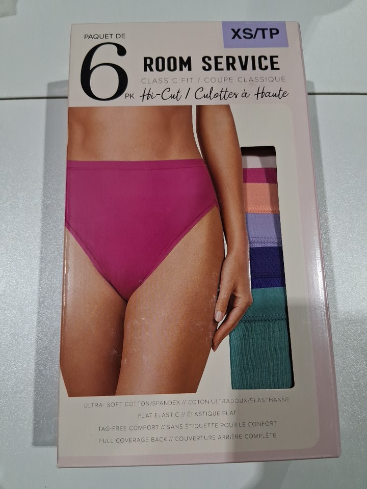 6pk Women's Room Service Classic Fit Hi-cut Ultra-soft Cotton Underwear - Vibrant Colours - (Style: 2964659) image 2
