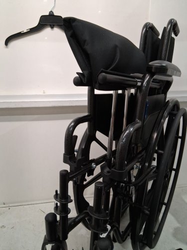 MEDLINE GUARDIAN K1 BASIC NYLON WHEELCHAIR WITH SWING-BACK DESK LENGTH ARMS AND SWING AWAY FOOTRESTS - 18" 300LBS - BLACK (MODEL: K1186N22S) image 6