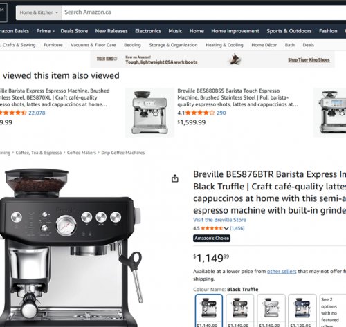 Breville the Barista Express Impress Espresso Machine with Grinder & Milk Frother - 2L - black truffle (model: BES876BTR) image 2
