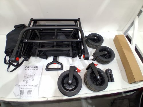 eaynon 3-in-1 collapsible wagon with removable canopy - 300LB MAX - 36" x 21" x 41" - black image 3