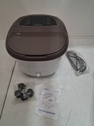 RENPHO FOOT SPA BATH MASSAGER, MOTORIZED MASSAGE, FAST HEATING, POWERFUL BUBBLE JETS & AUTOMATIC SHIATSU MASSAGING ROLLERS - BROWN (MODEL: JD-618) image 3