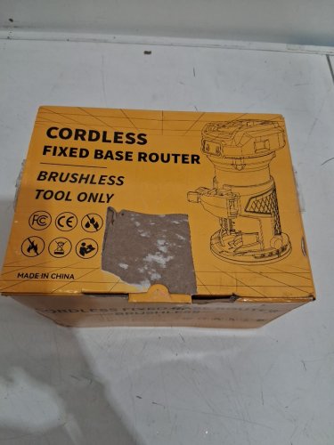 16pc mtiolhig cordless fixed base brushless router - 20v - 600w - 28000rpm - yellow (model: RTDCB20) image 2