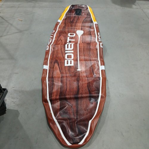 BOIERTO INFLATABLE STAND UP PADDLEBOARD WITH ACCESSORIES - 11FT - 350lb max - brown/blue/yellow image 4
