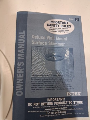 INTEX KRYSTAL CLEAR POOL BASICS ABOVE-GROUND POOL DELUXE WALL-MOUNTED AUTOMATIC SWIMMING POOL SURFACE SKIMMER - BLUE/WHITE (MODEL: 28000E) image 4