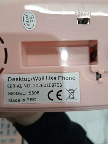 vintage landline telephone with wall plug in - pink (model: 5508) image 4