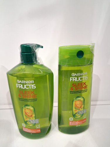 2pc garnier fructis sleek and shine smoothing shampoos - 1l/650ml image 2