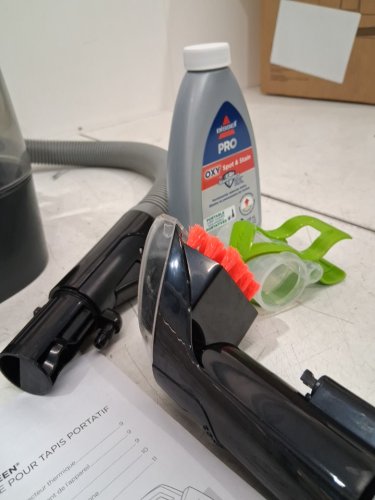 BISSELL LITTLE GREEN PROHEAT PORTABLE DEEP CLEANER/SPOT CLEANER WITH SELF-CLEANING HYDRORInSE TOOL - GREEN/GREY (MODEL : 2513B / 2513n) image 3
