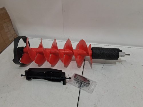 Ice Drill Auger Electric Drill Bit with Float Design - 8" X 28" - Red / Black image 3